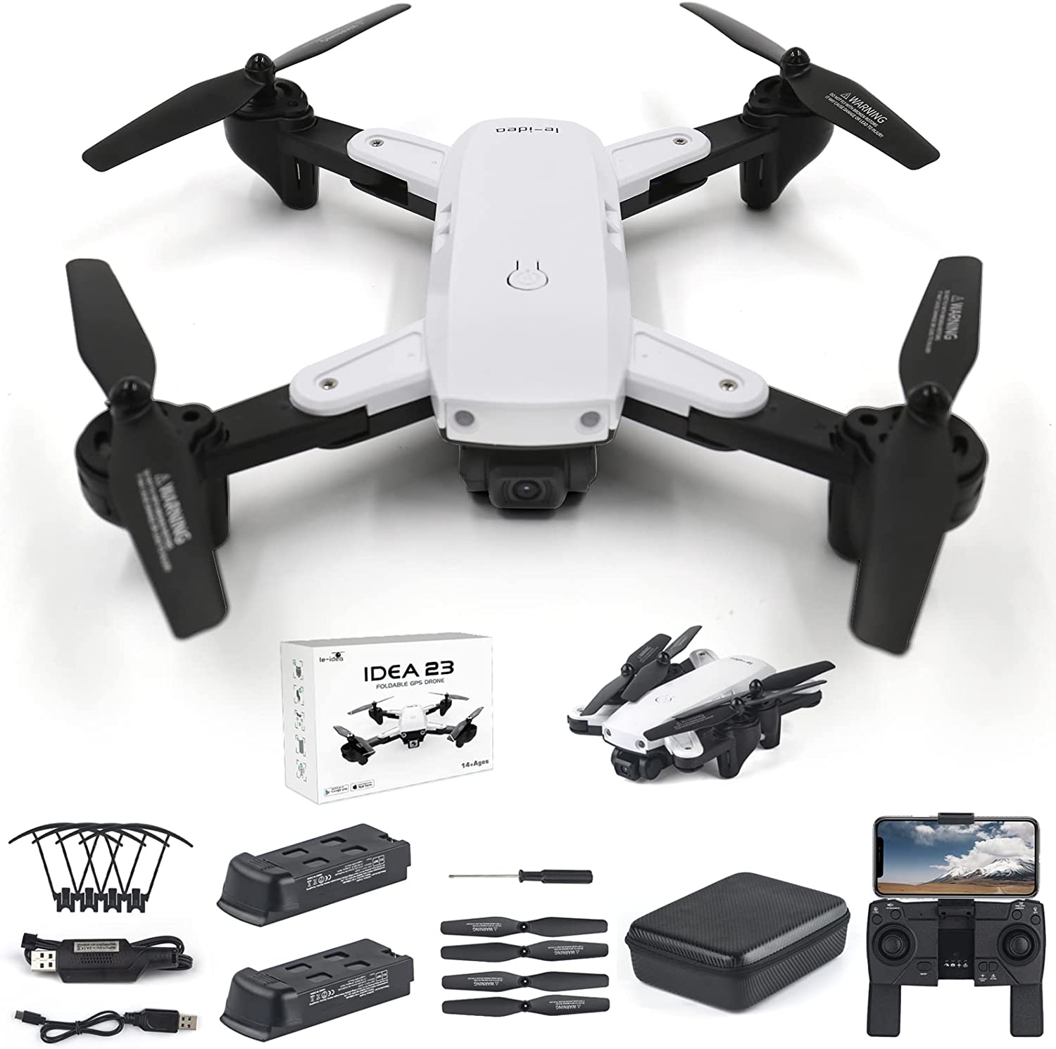le-idea IDEA23 Drone GPS Pliable avec Caméra 4K pour Adulte