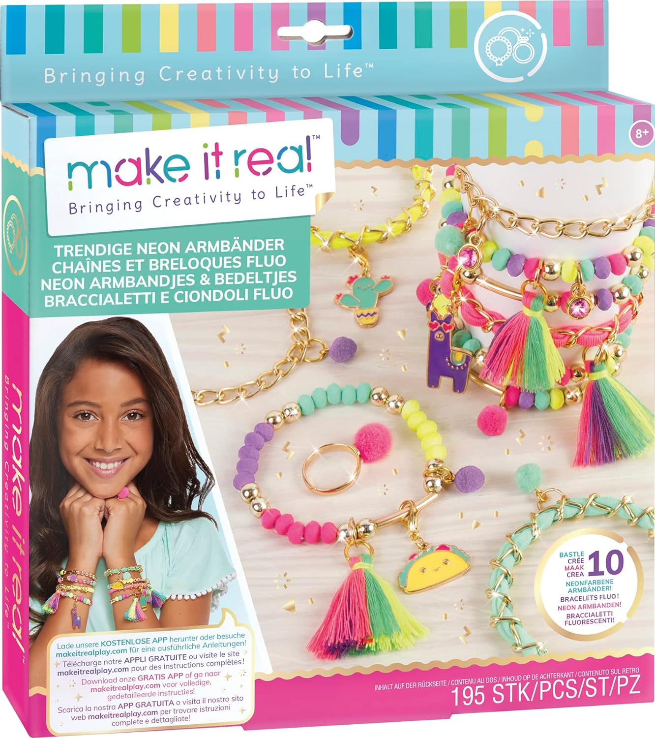 Make It Real - Chaine Et Breloque Fluo - Fabrication de bijoux enfants -  Dès 8 ans - Lansay - Monrespro RDC