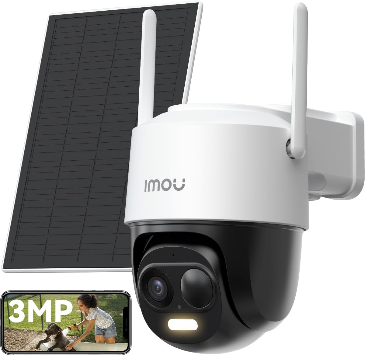 ieGeek Lot de 2 caméras de sécurité solaires d'extérieur sans fil, WiFi