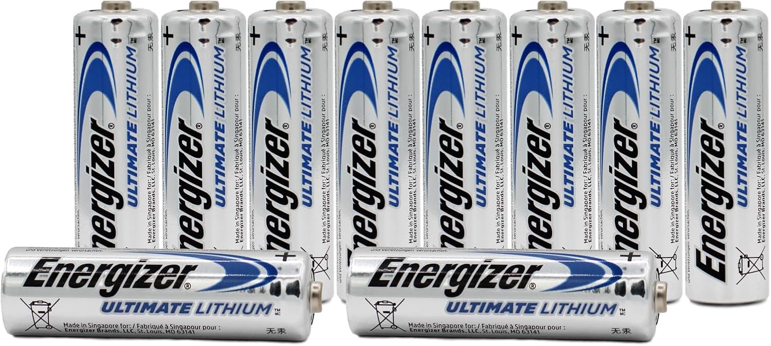 Piles au lithium Energizer Ultimate, paquet de 10 AA L91, longue durée de vie (20 ans), idéales pour les appareils à forte consommation. Plus légères. Visitez le magasin Energizer