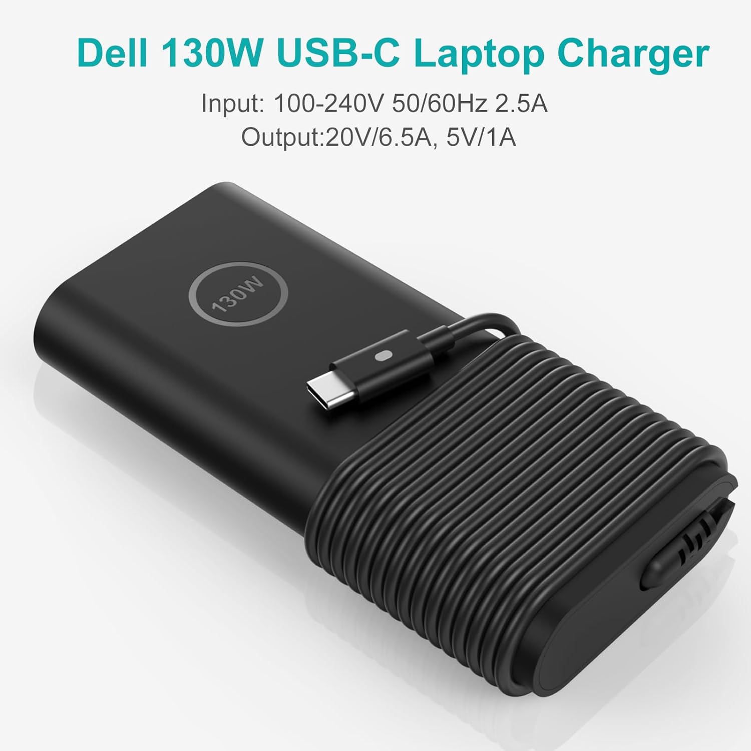 130W Chargeur USB C pour Dell XPS 9500 9510 9520 9530 9575 9700 9710 9720 9730 Precision 5550 5750 3560 3550 3561 2in1 Latitude 7410 7310 5420 5510 5511 5520 5320 5310 20V 6.5A Adaptateur Secteur – Image 3