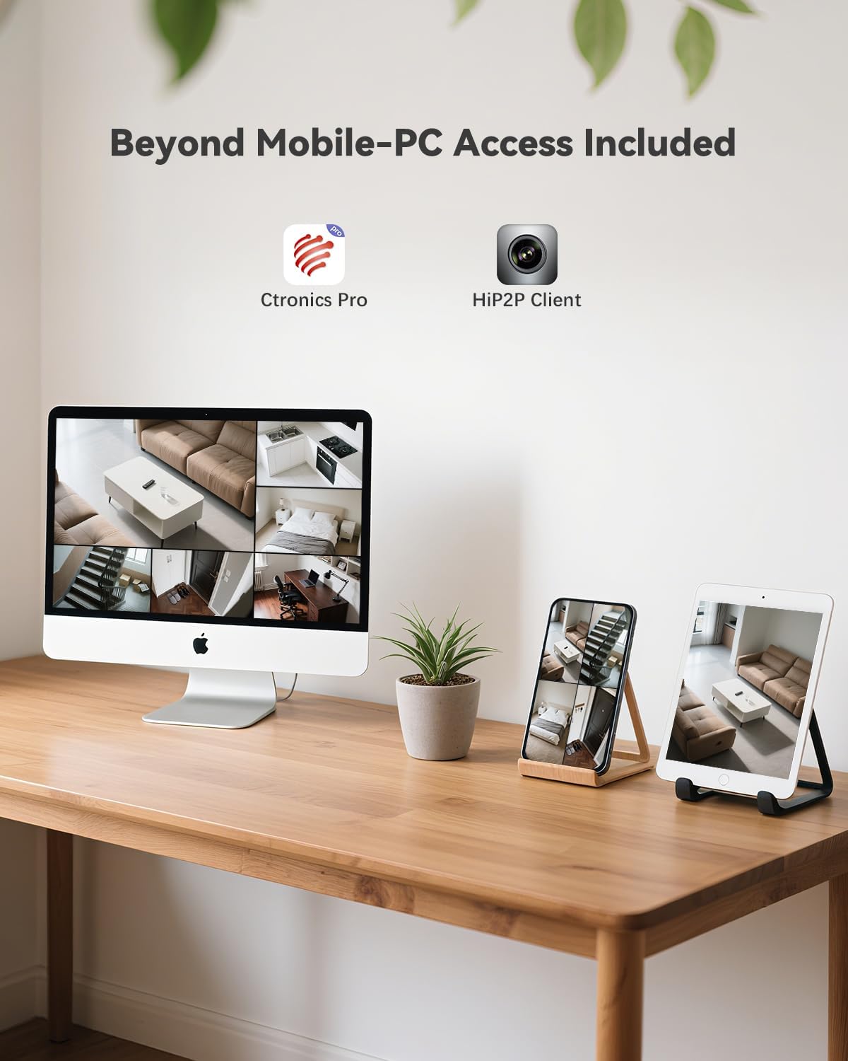 5MP Caméra Surveillance WiFi Intérieur Ctronics 360° PTZ Caméra avec D