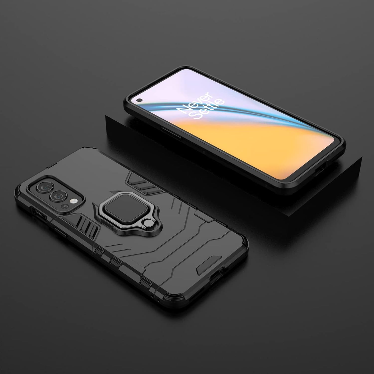 Étui Ceinture DFVmobile Pour OnePlus Nord (2020) – Housse En Nylon Noir, Avec Deux Passants, Protection Totale