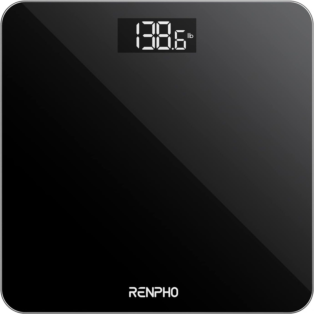 RENPHO Balance Pese Personne Électronique, Pese Personnes de Haute Précision avec Affichage par LED, Design Fin, poids Max. 180 kg, Précision de 50 g, Noir 2 RENPHO Balance Pese Personne Électronique, Pese Personnes de Haute Précision avec Affichage par LED, Design Fin, poids Max. 180 kg, Précision de 50 g, Noir