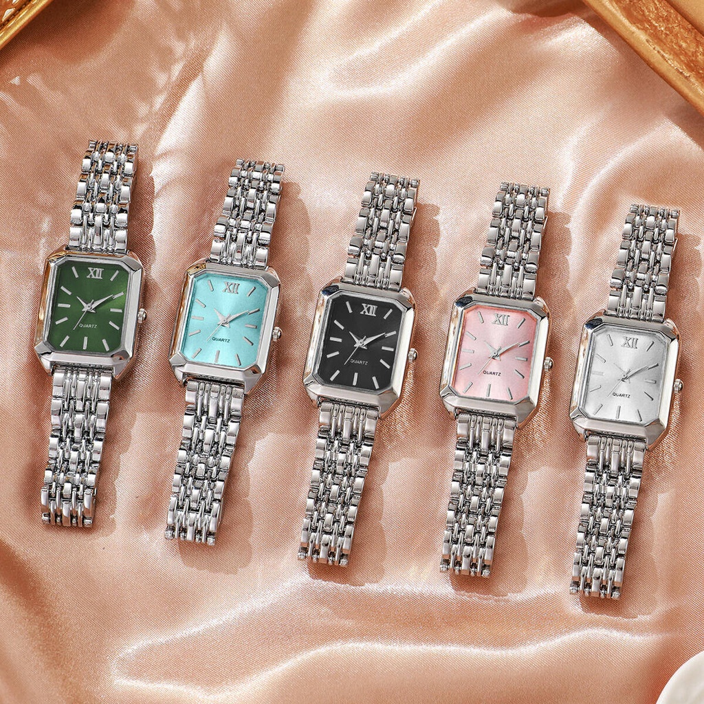 Montre à Quartz rectangulaire pour femmes, montre-bracelet analogique de luxe, horloge cadeau pour filles (sans boîte):