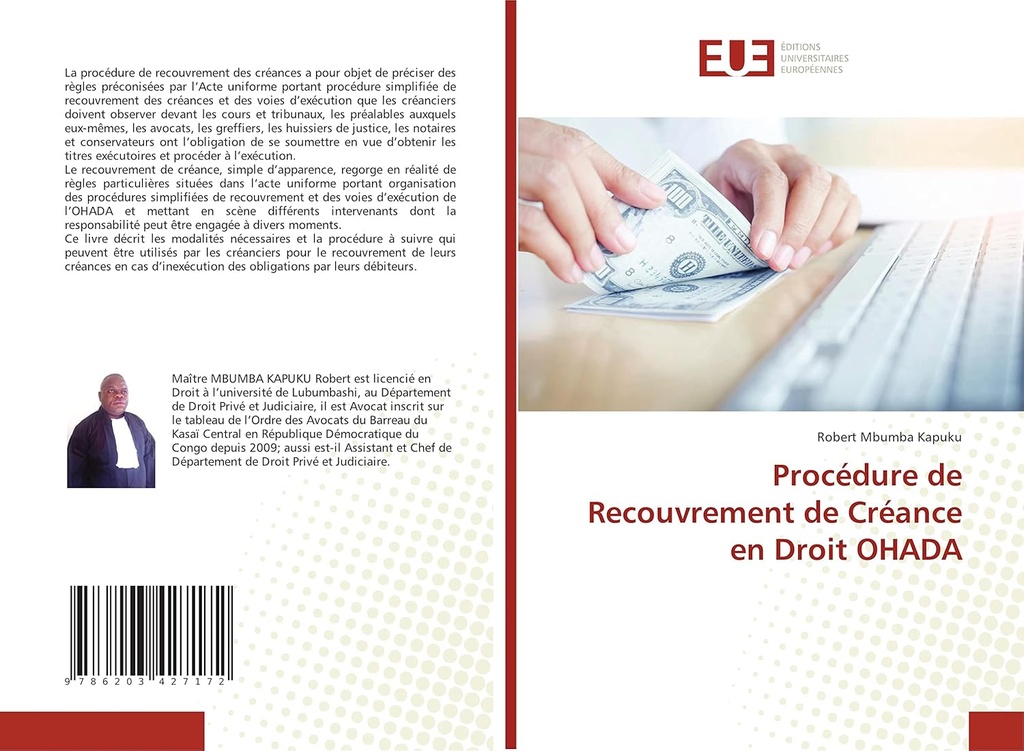 Procédure de Recouvrement de Créance en Droit OHADA Broché – 20 octobre 2021 de Robert Mbumba Kapuku (Auteur)